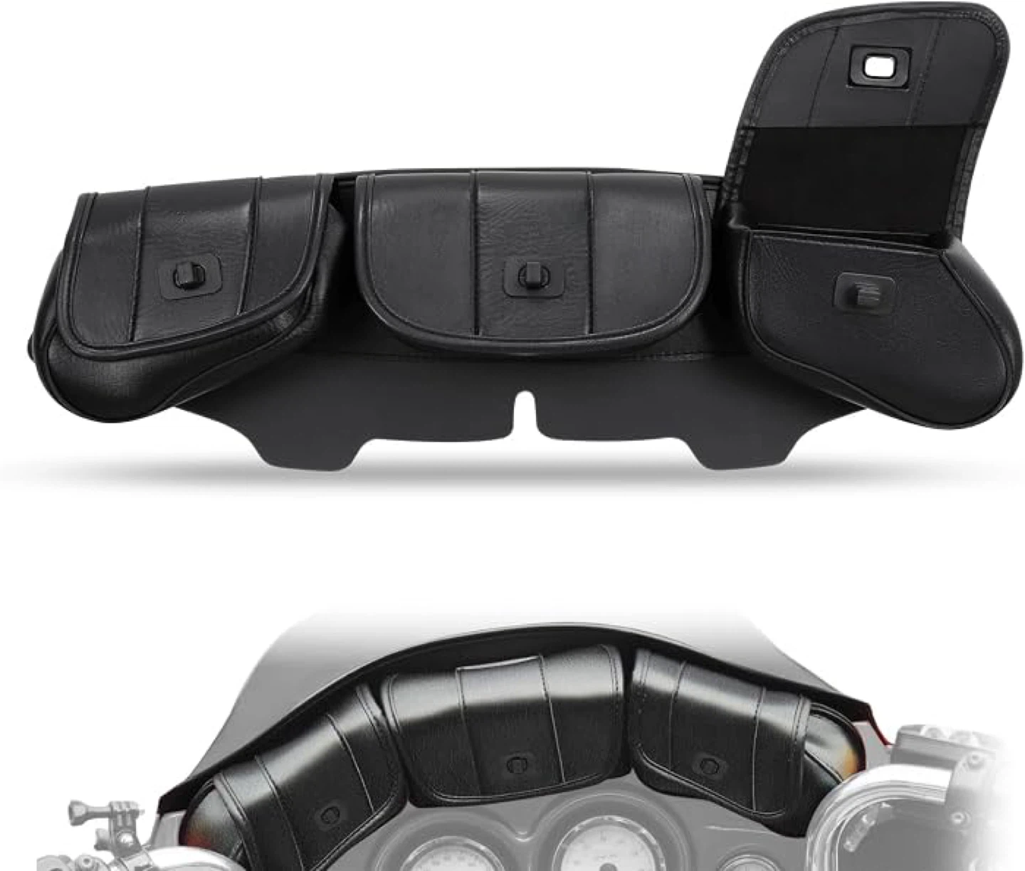 3 Pocket Fairing Pouch Bag for Harley Touring 1996-2013