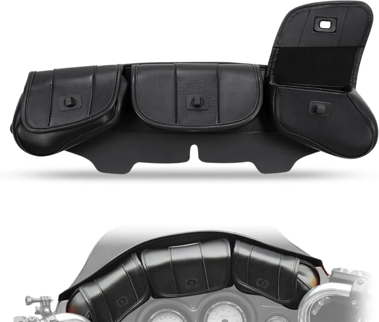 3 Pocket Fairing Pouch Bag for Harley Touring 1996-2013