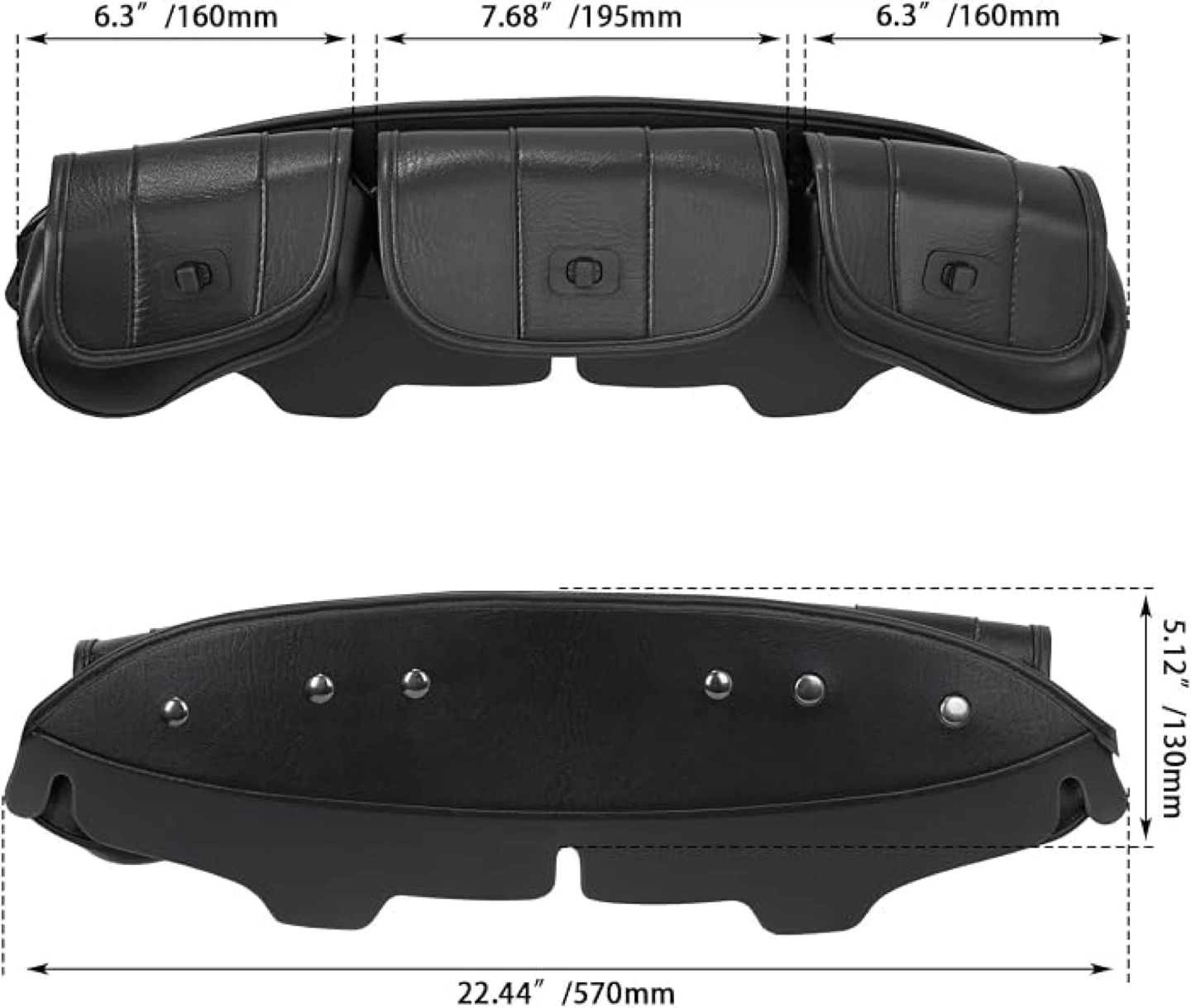 3 Pocket Fairing Pouch Bag for Harley Touring 1996-2013 - photo 3