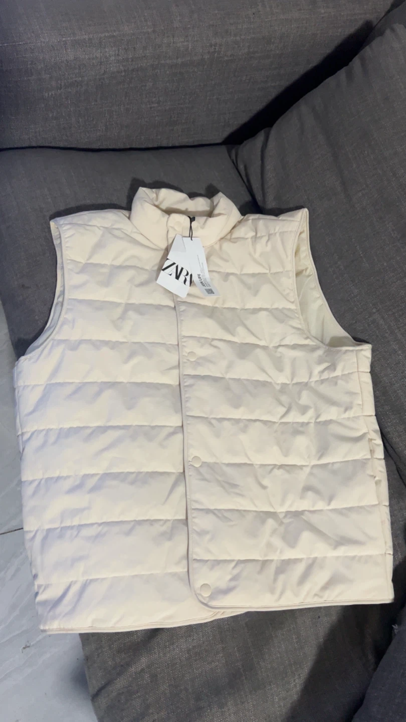 ZARA Puffer Vest Cream