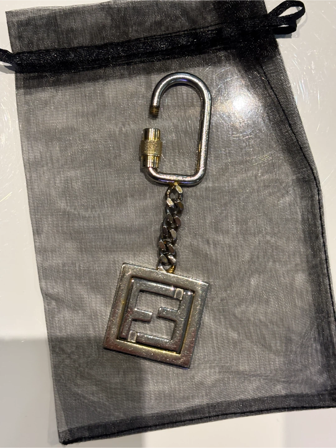 Fendi 1980s Vintage Logo Metal Key Chain Unisex Bag - photo 4