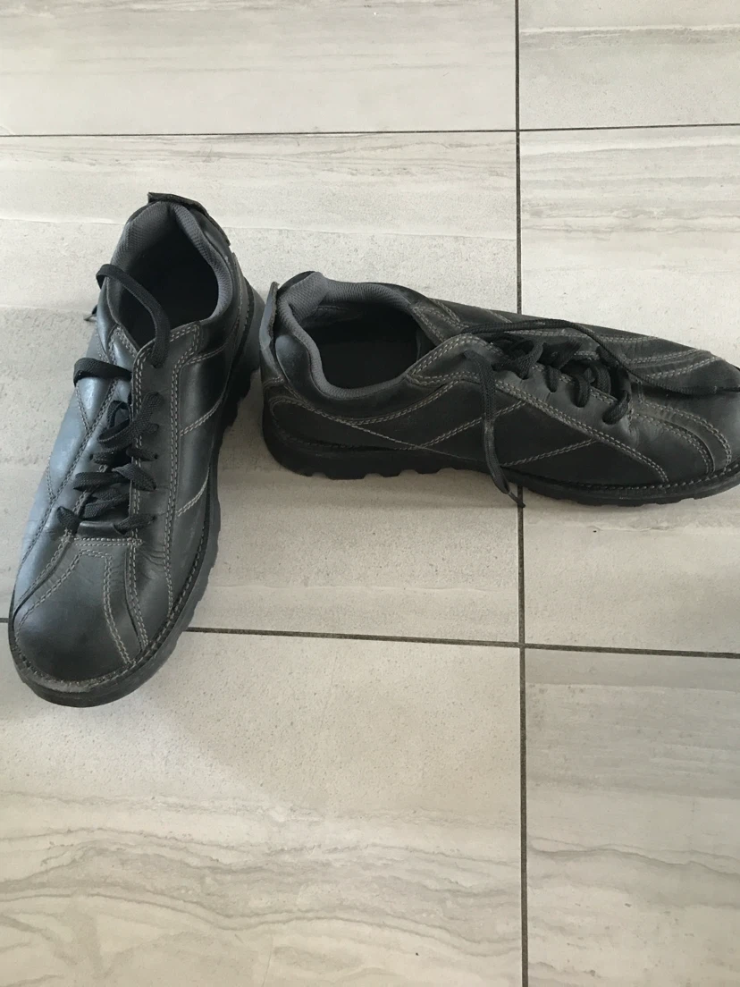 Men's Lowe Black Leather Lace-Up Shoes Size 12
