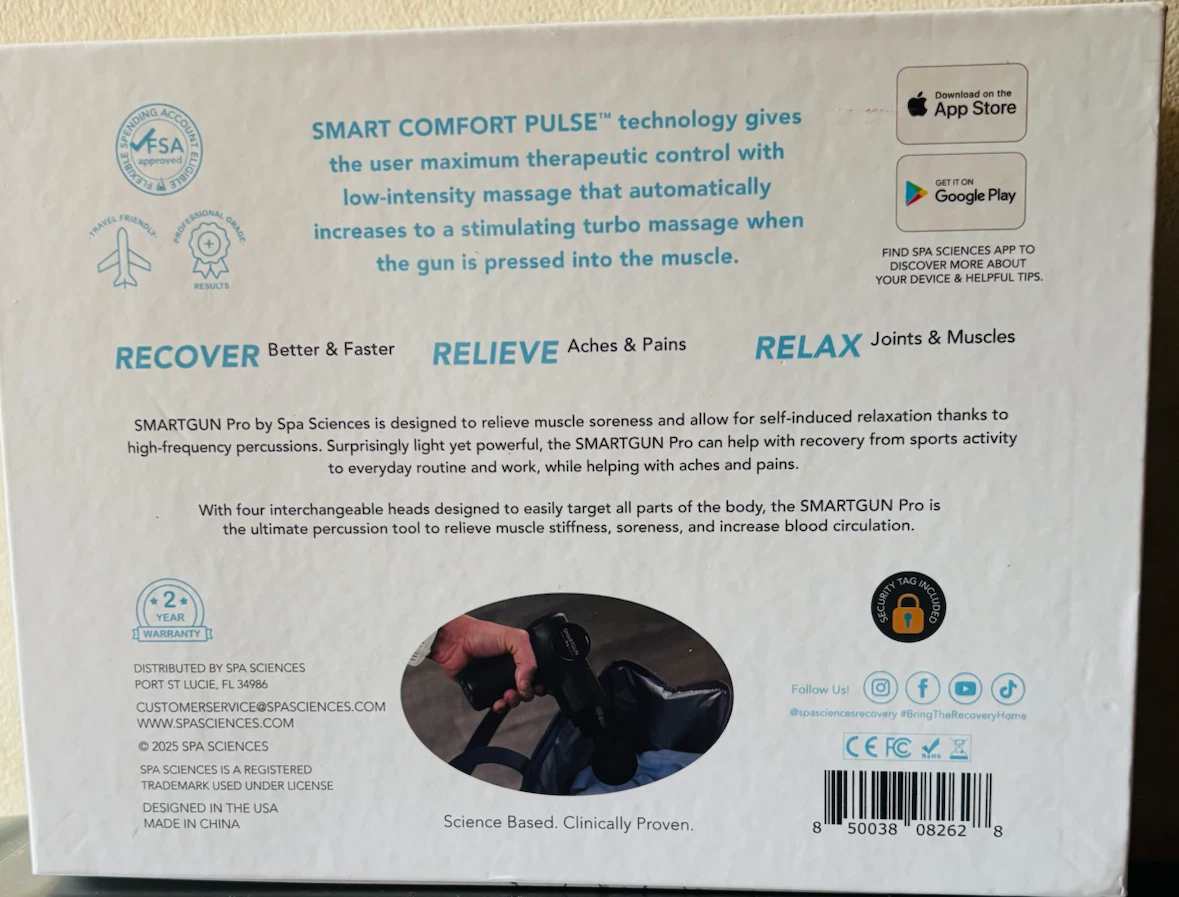 SPA Sciences SMARTGUN Pro Therapeutic Deep Tissue Massage Gun - photo 2