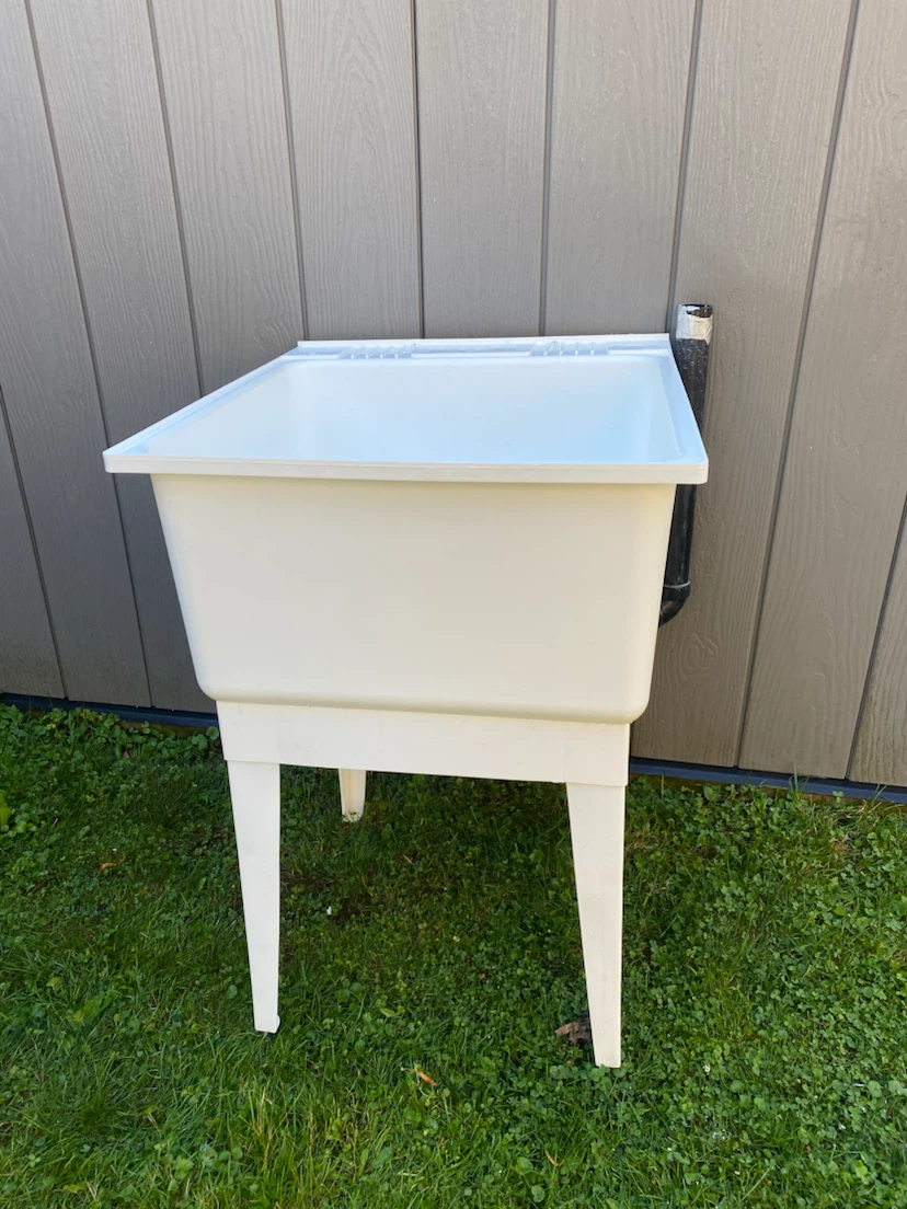 White Utility Sink with Legs