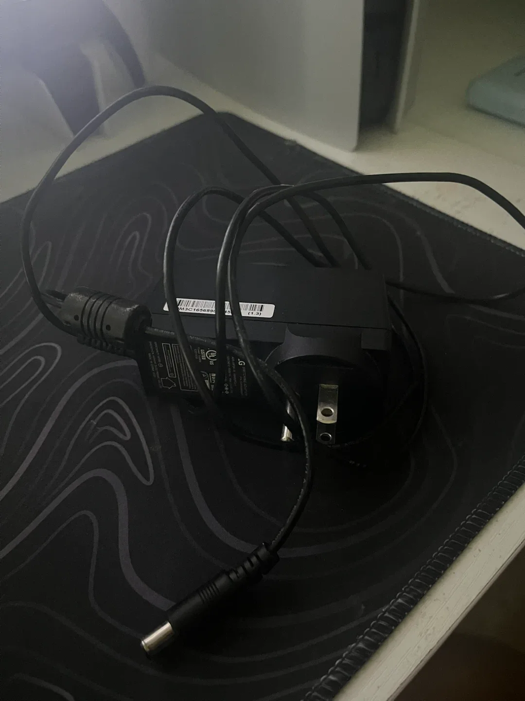 Black Power Adapter with Cord