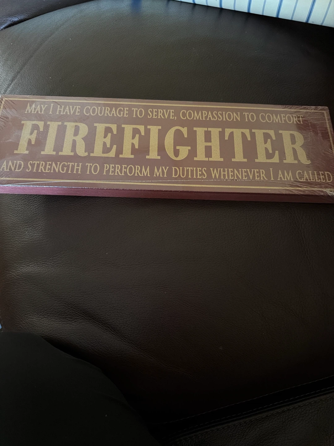 Firefighter Plaque with Inspirational Quote
