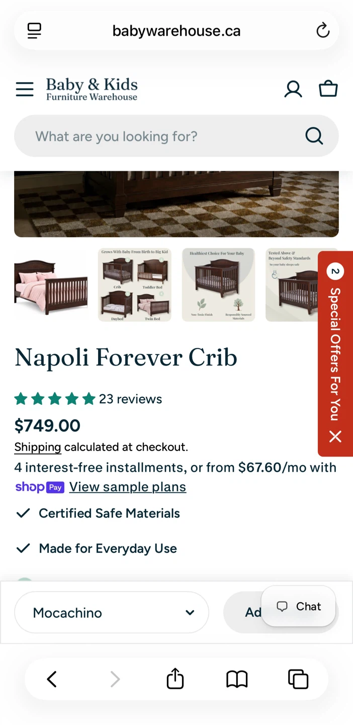 Napoli Forever Crib in Black