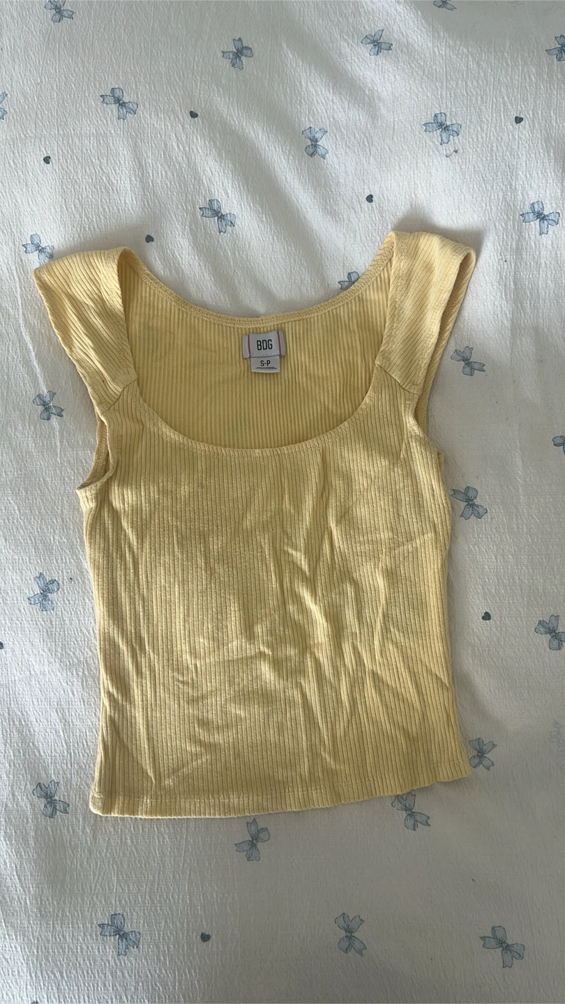 BDG Ribbed Tank Top - Yellow - Size S/P
