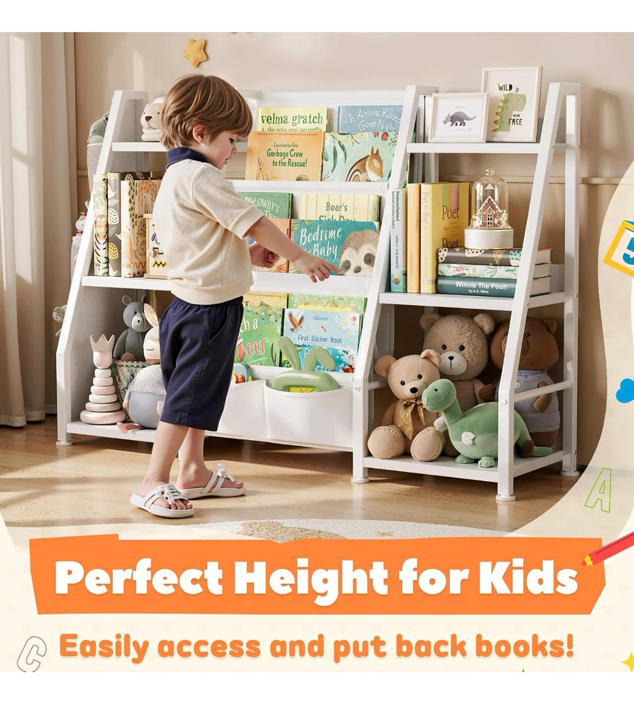 Kid's Toy Storage Bookshelf