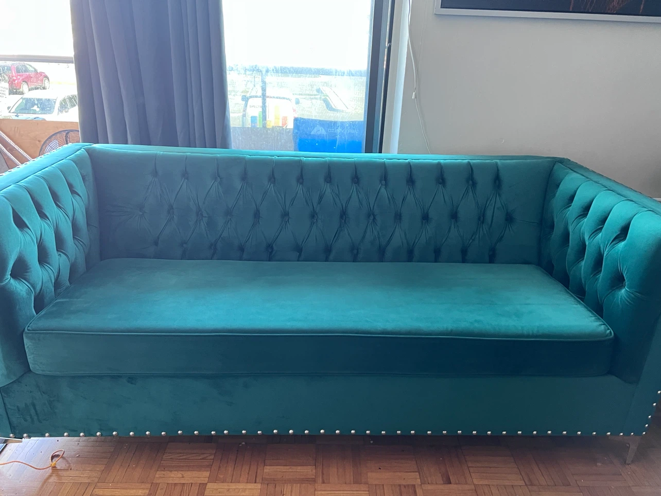Dark Green Tufted Sofa - photo 4