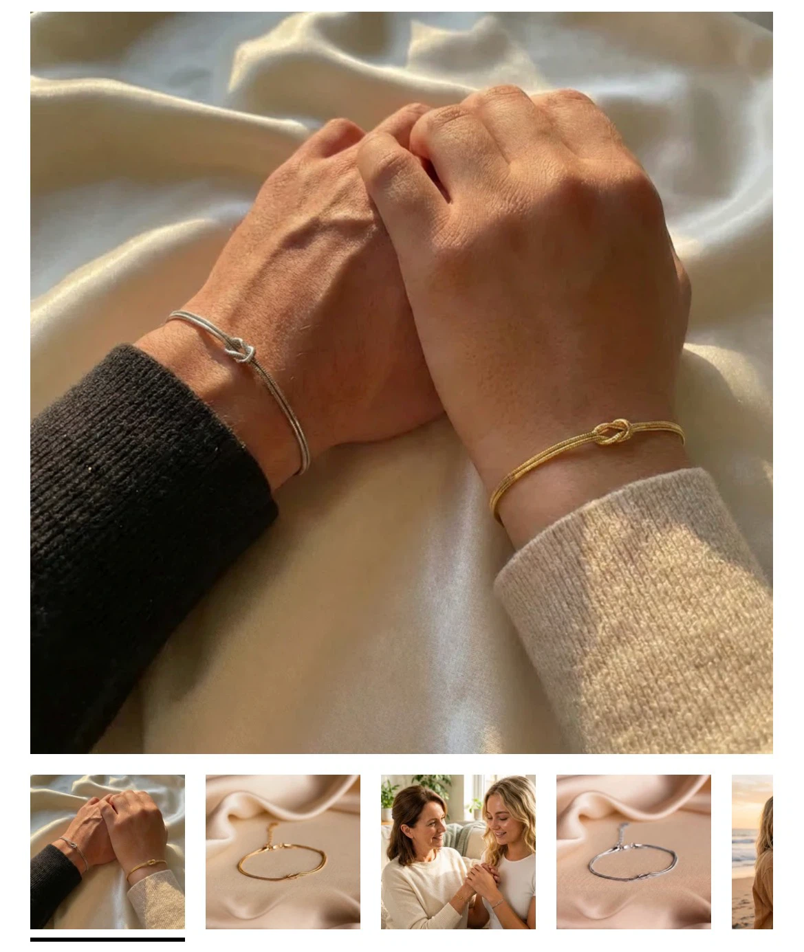 Kloudy Forever Knot Bracelets - Set of 2 (Silver & Gold)