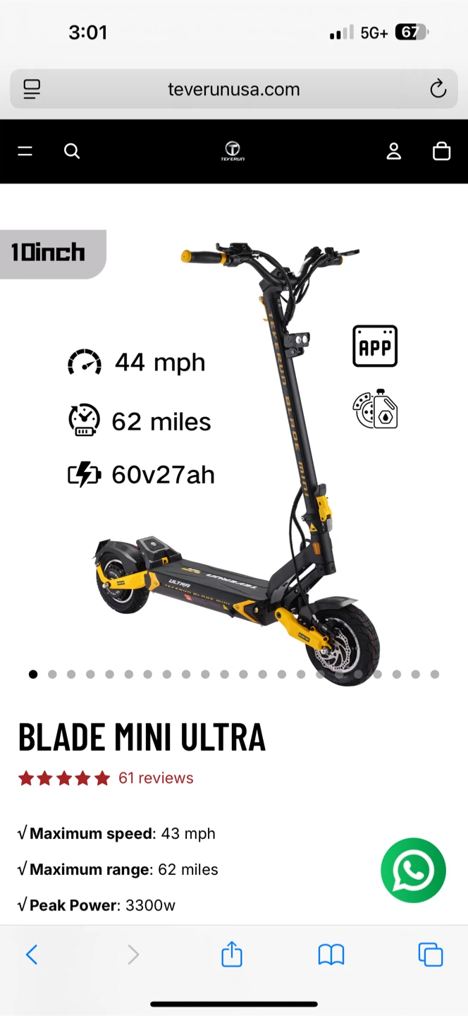 Teverun Blade Mini Ultra Electric Scooter