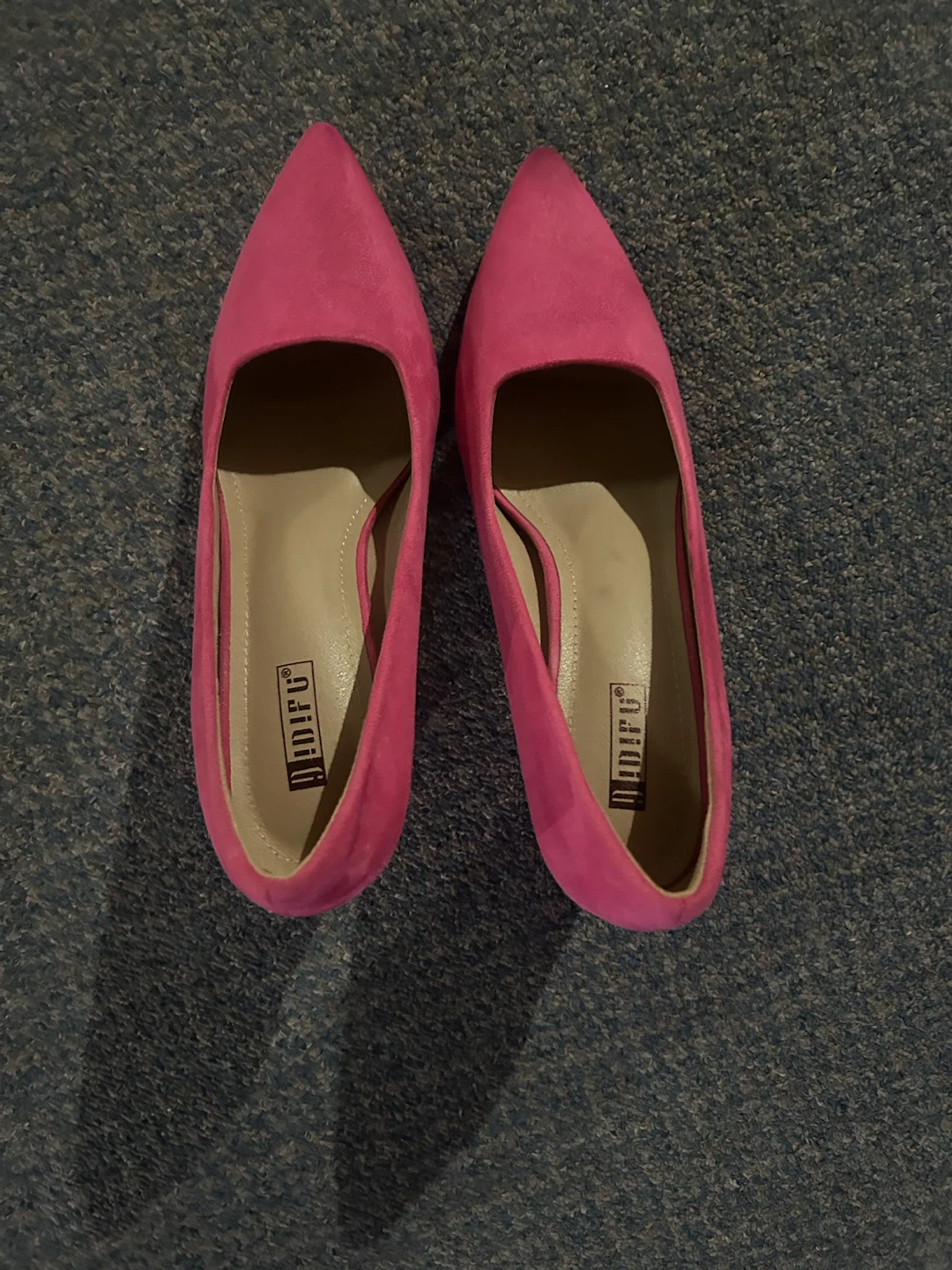 Pink Suede Pointed Toe Heels