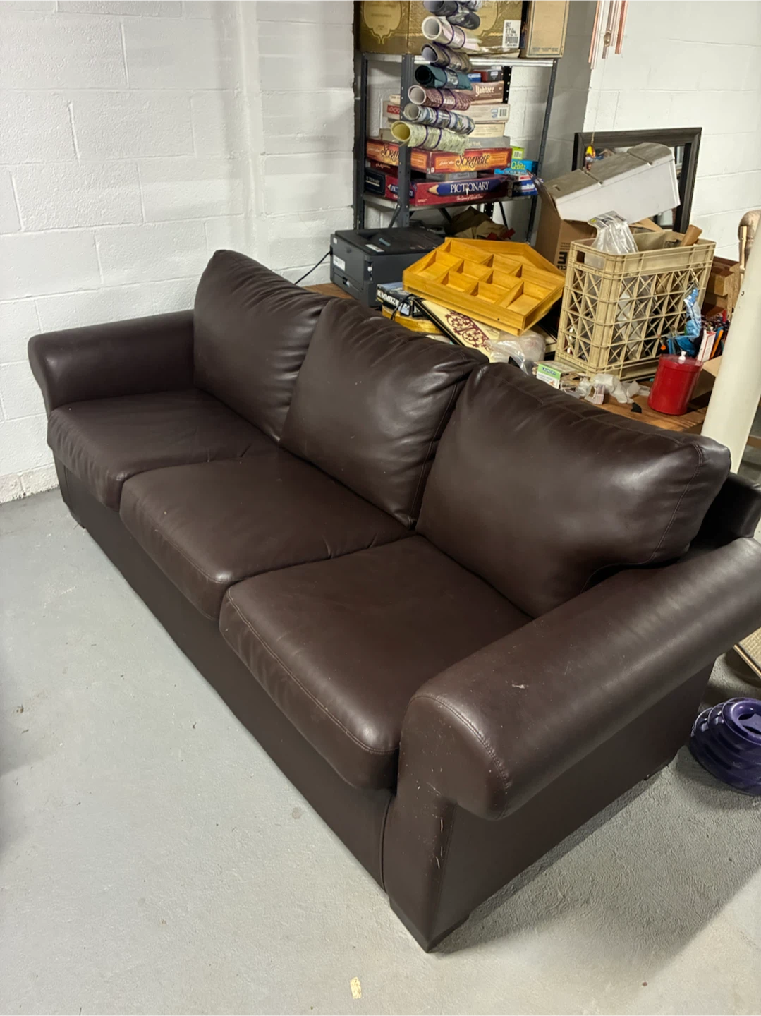 Brown Leather Sofa