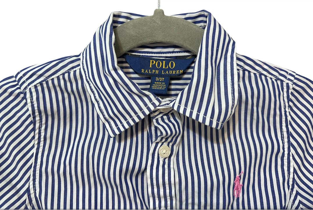 Girls Ralph Lauren Striped Shirt Dress – Size 3T | Like New - photo 2