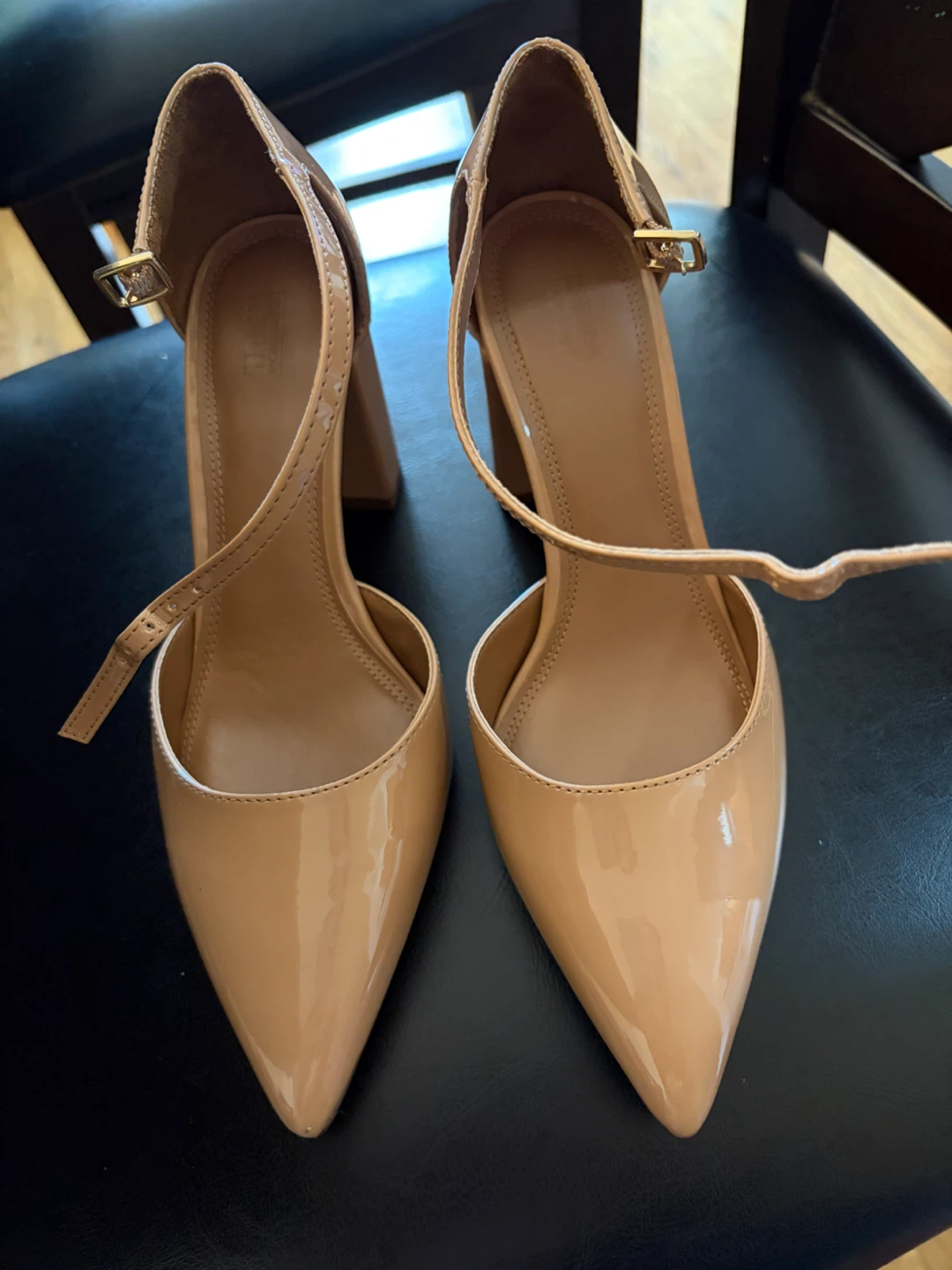 NORDSTROM Patent Leather Heels with Ankle Strap - photo 5