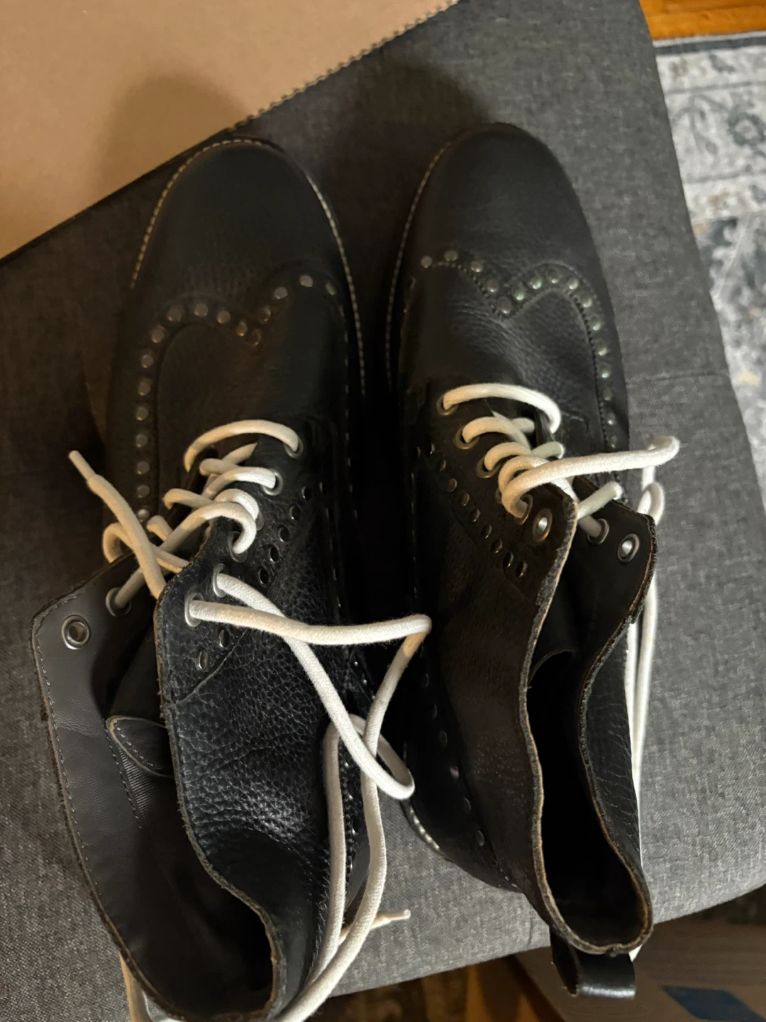 Hush Puppies Men’s Black Leather Brogue WingtipSz 11