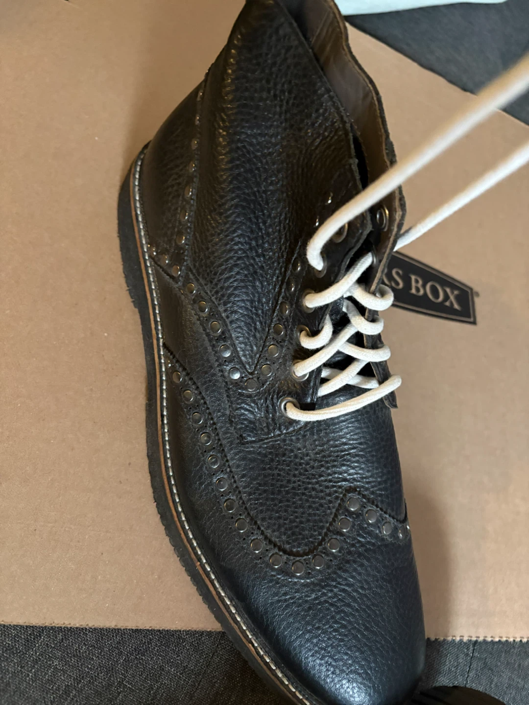 Hush Puppies Men’s Black Leather Brogue WingtipSz 11 - photo 4