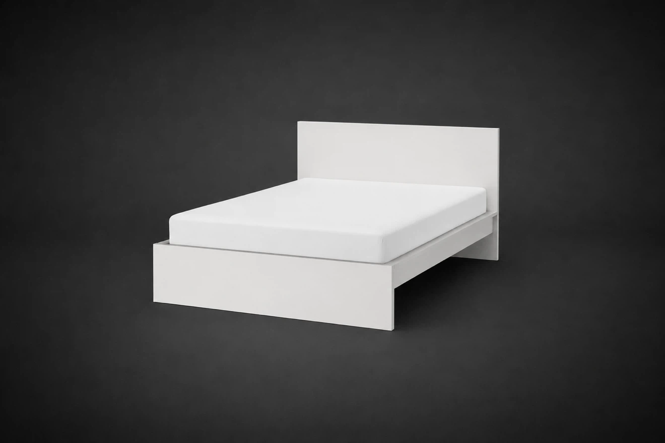 New IKEA MALM Bed Frame with Luroy Slatted Bed Base - White