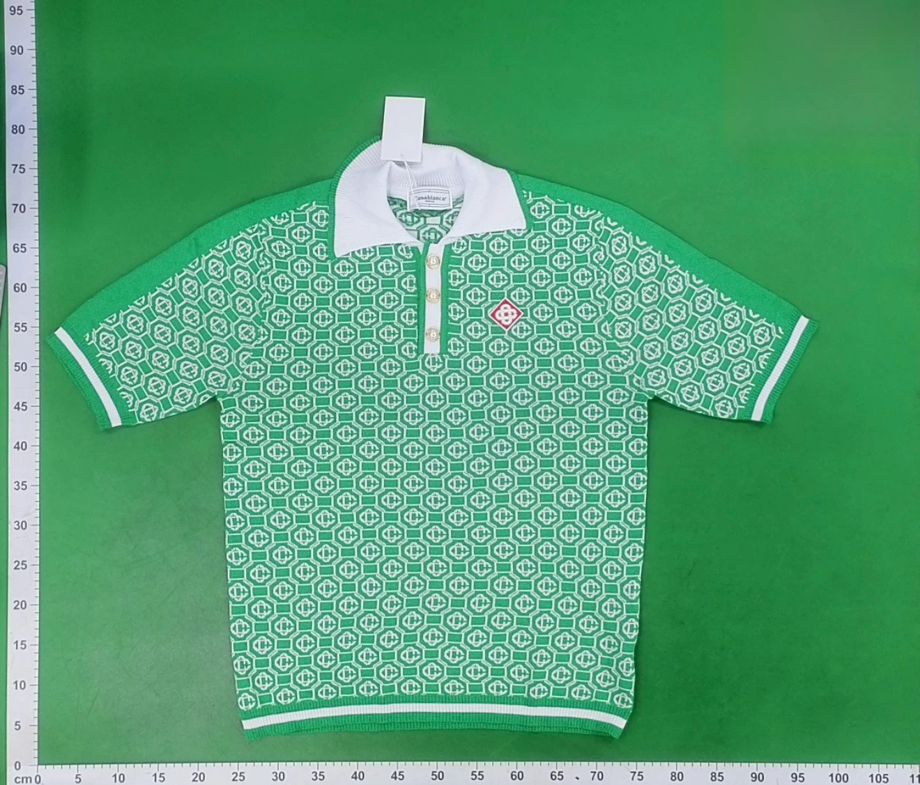 Casablanca Green Knit Polo Shirt - photo 2