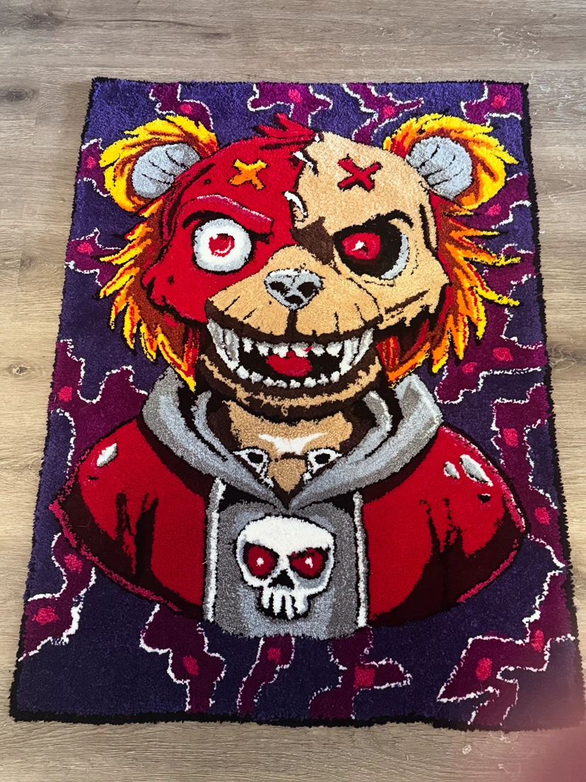Custom Tufted Rug - Creepy Bear Design