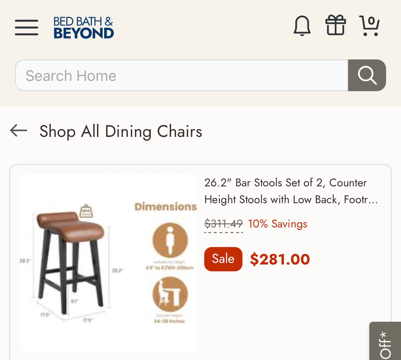 Set of 4 Brown Counter Height Bar Stools - photo 4