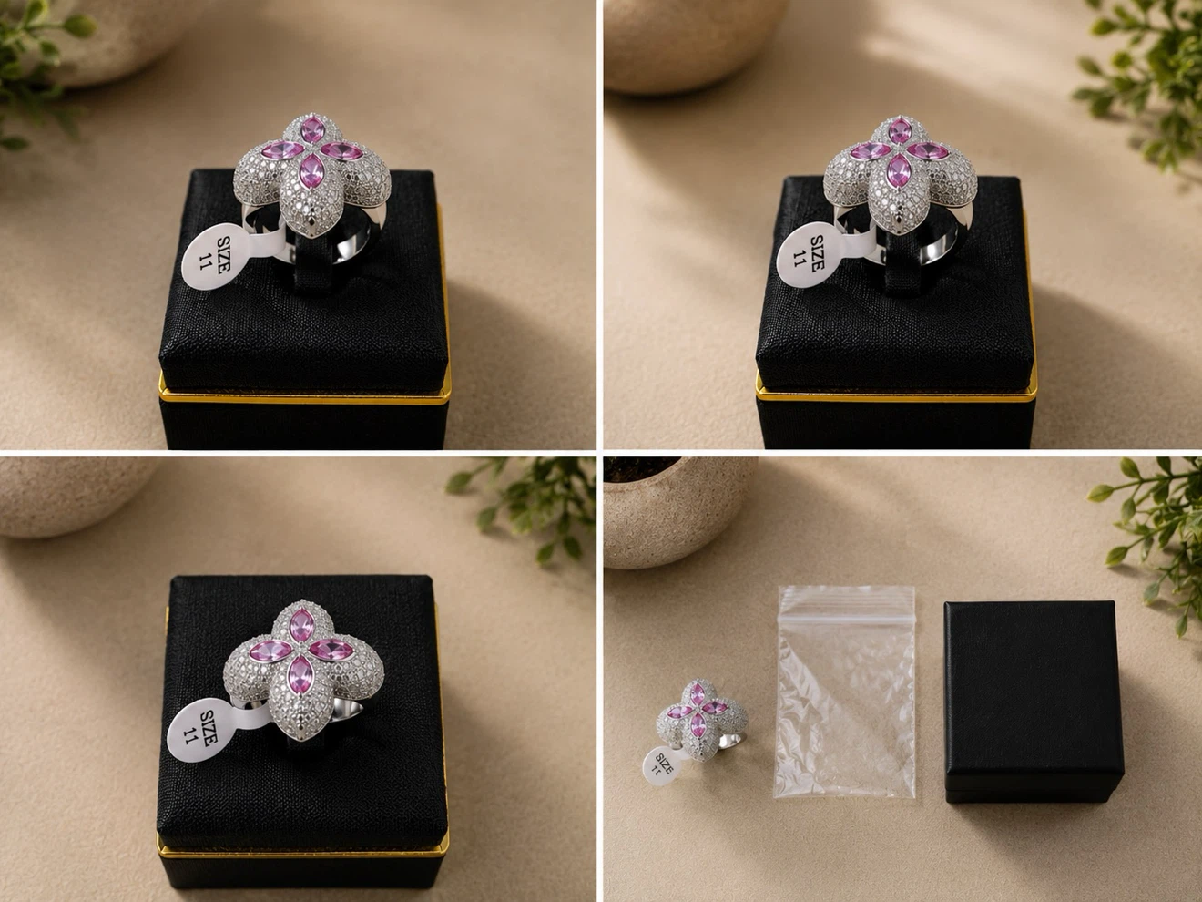 Sparkly Clover Ring Size 11 - photo 2