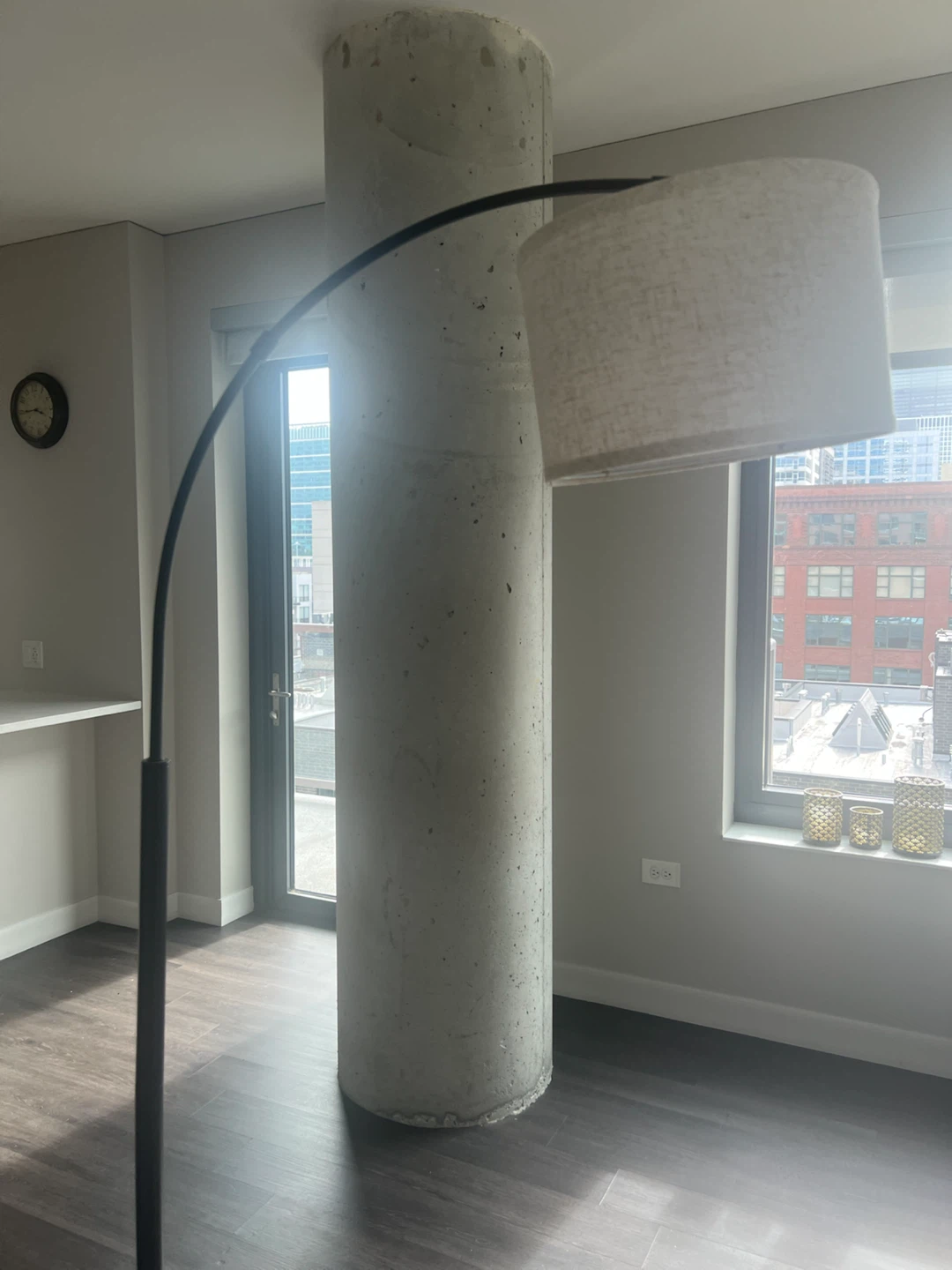 Arc Floor Lamp with Fabric Shade