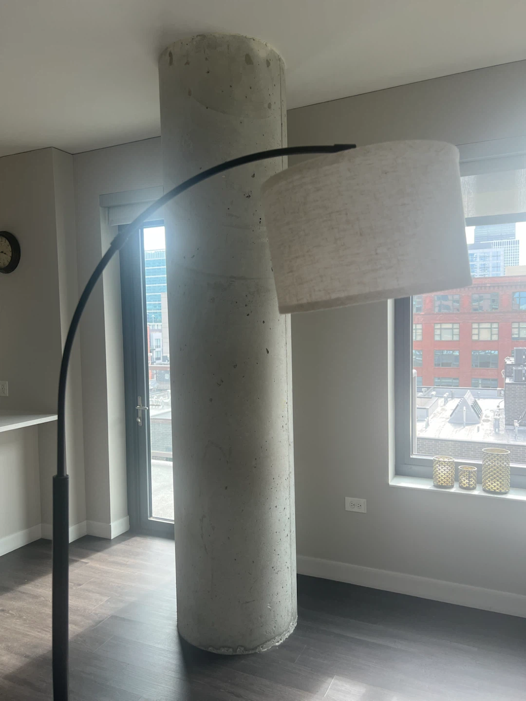 Arc Floor Lamp with Fabric Shade - photo 2
