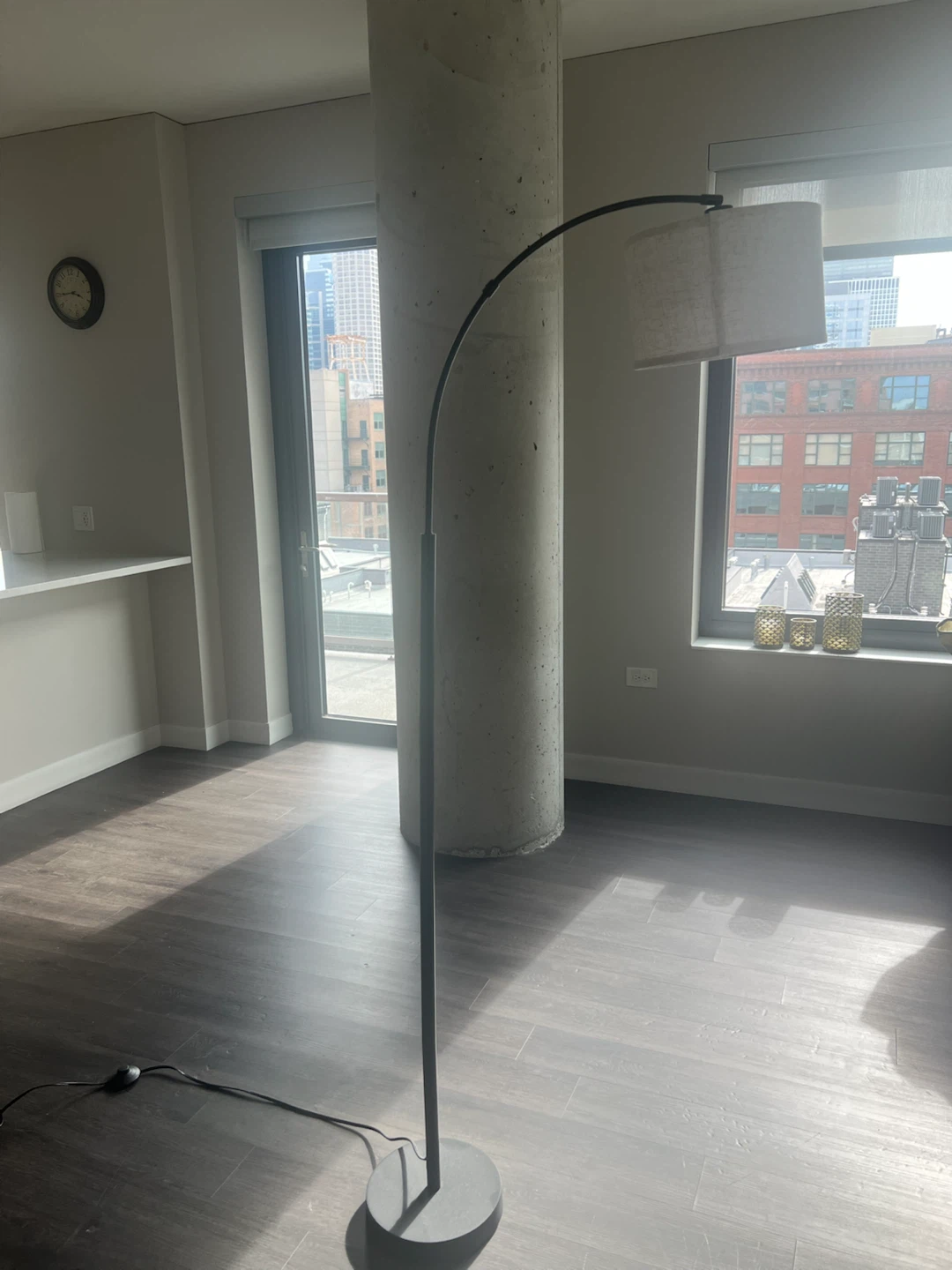 Arc Floor Lamp with Fabric Shade - photo 4