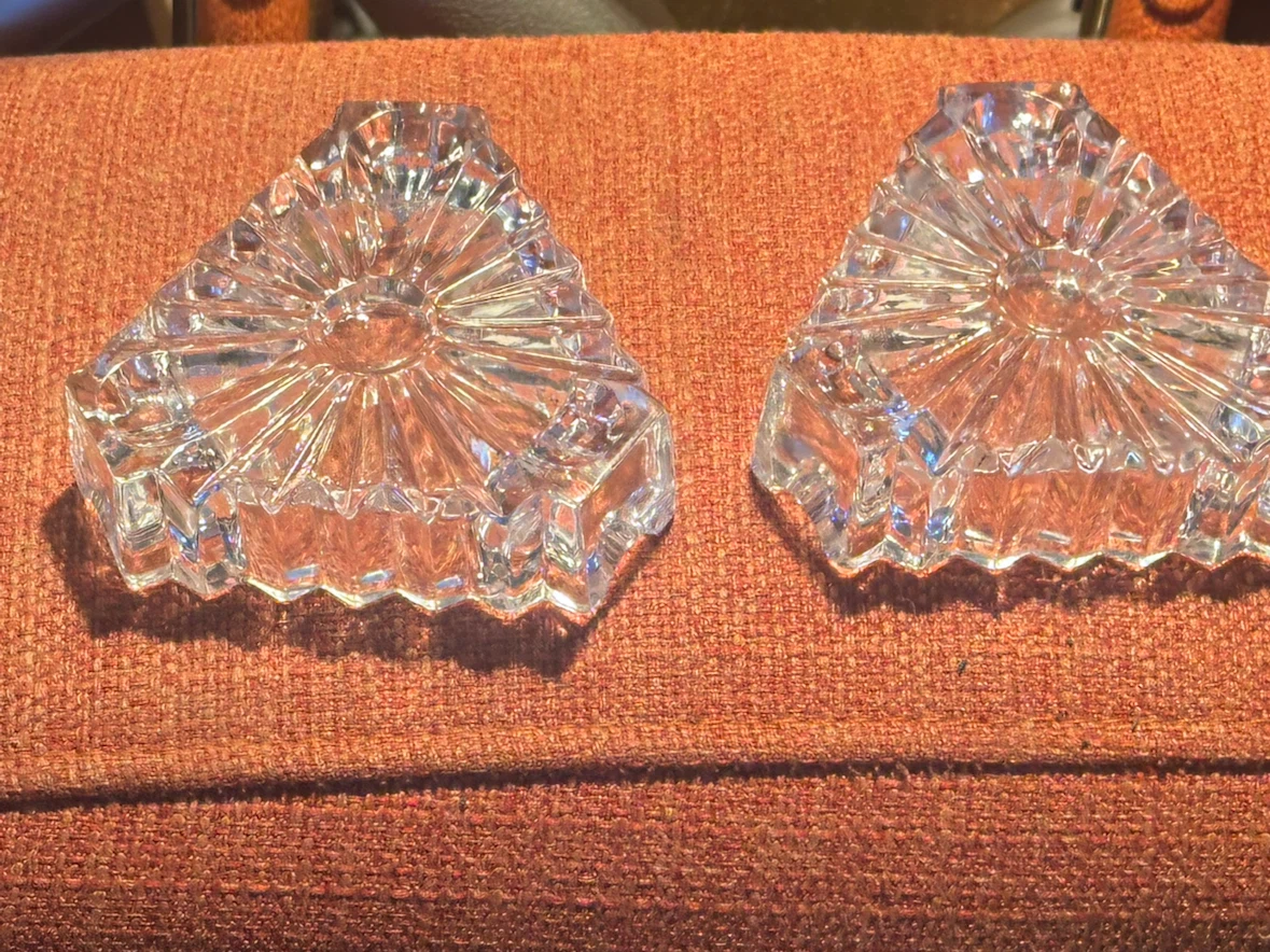 Pair of Vintage German crystal personal ashtrays - photo 4