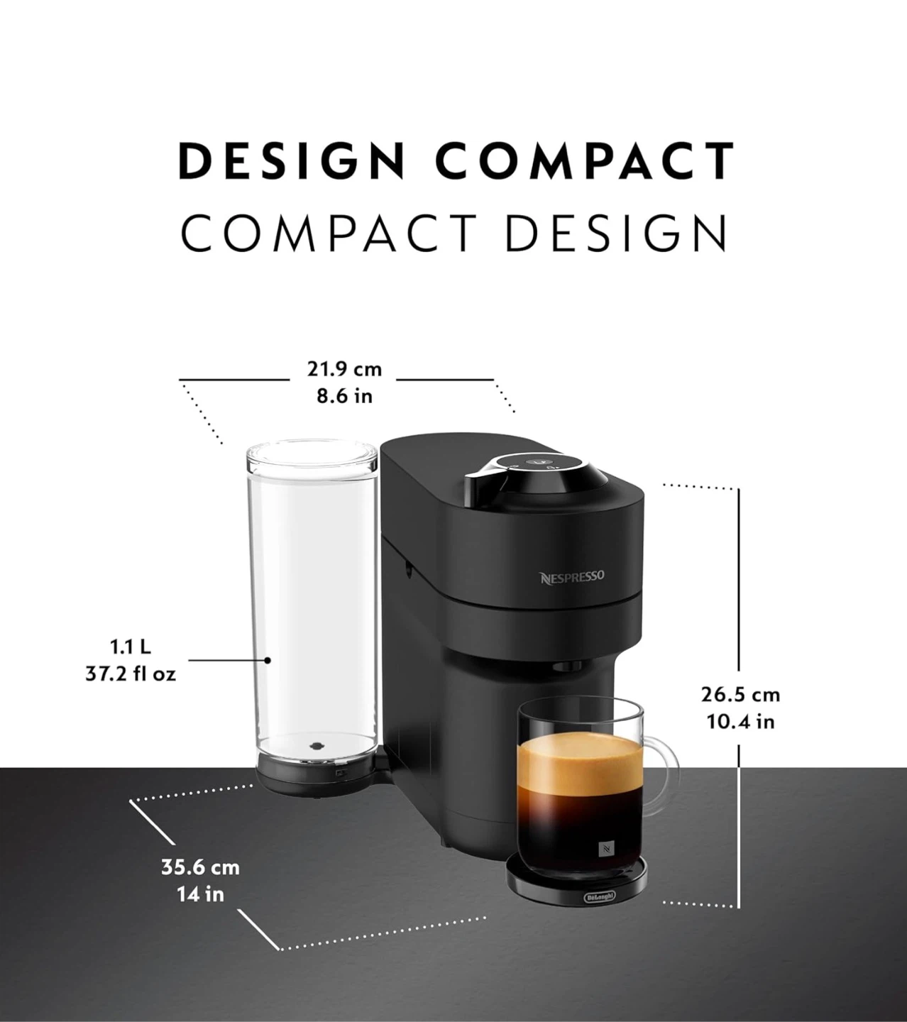 Nespresso Vertuo Pop+ Coffee Machine - Matte Black - photo 2