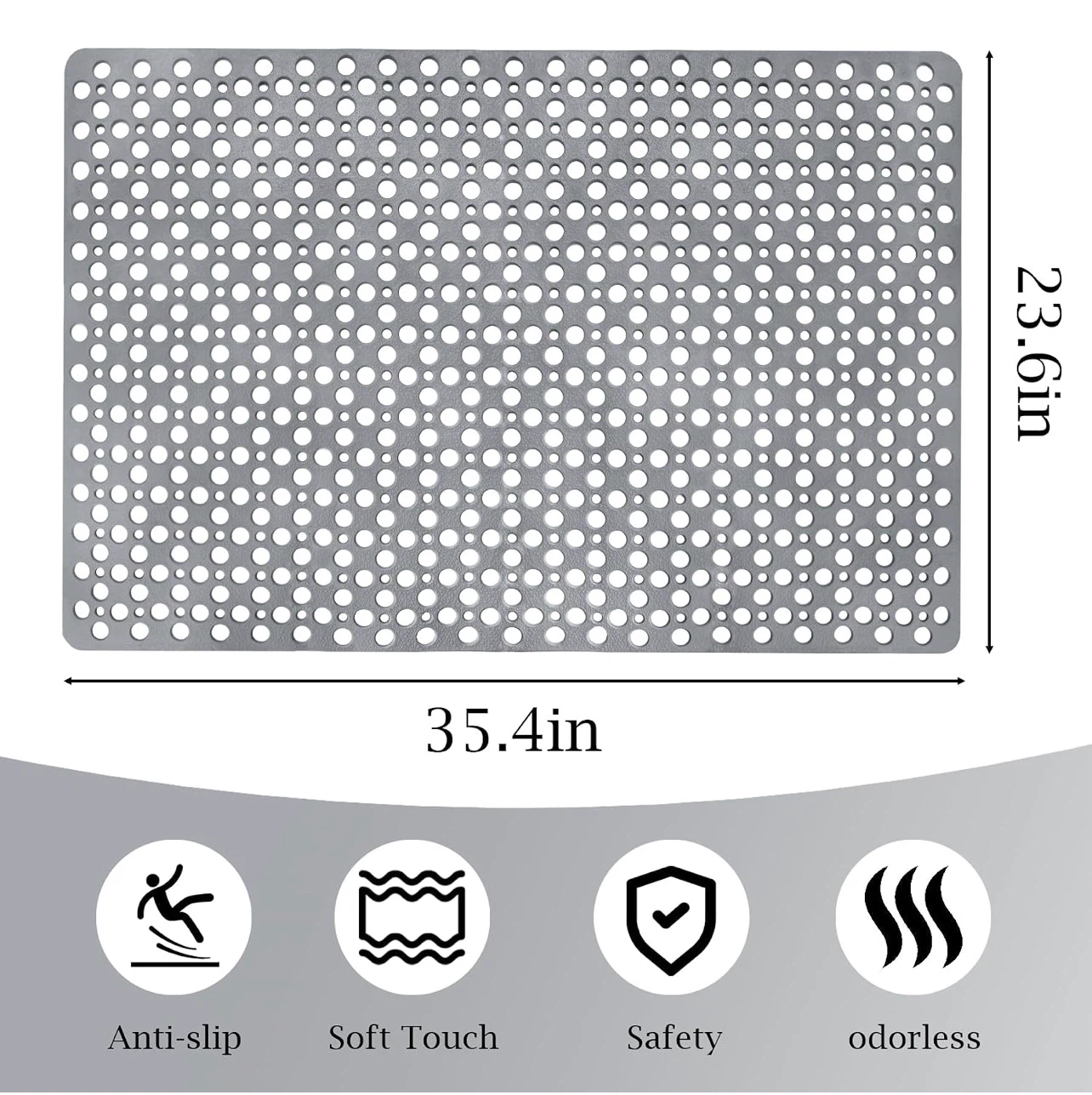 Gray Anti-Slip Bath Mat - photo 2