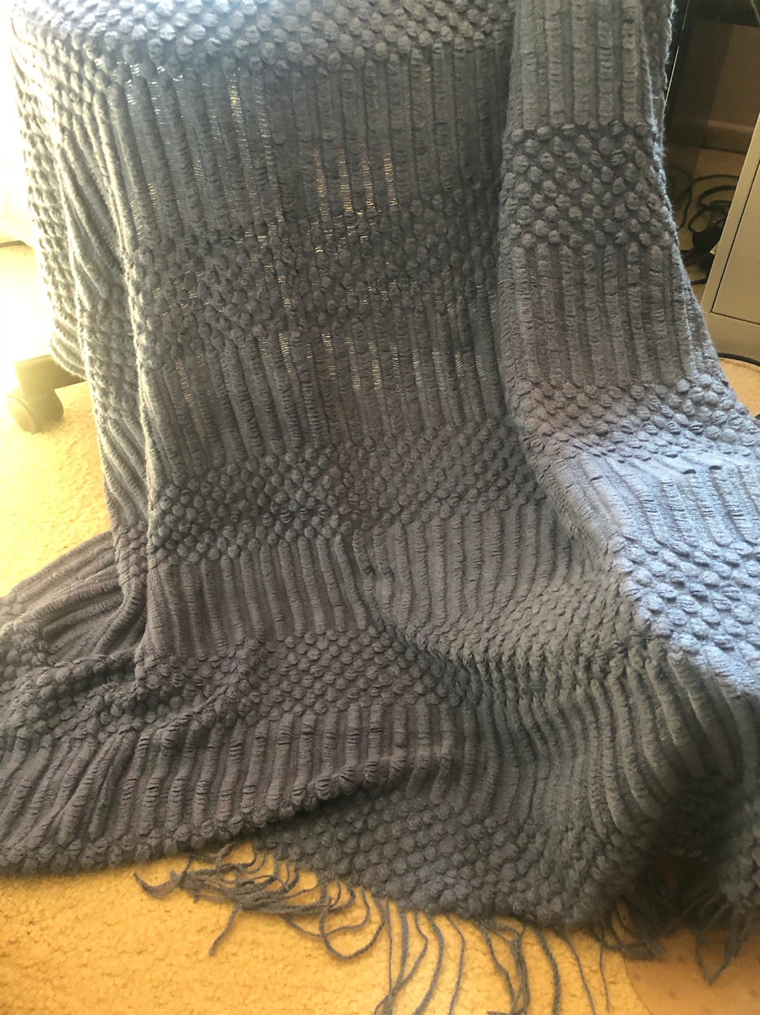 60x52 Dark Grey Textured Throw Blanket - photo 3