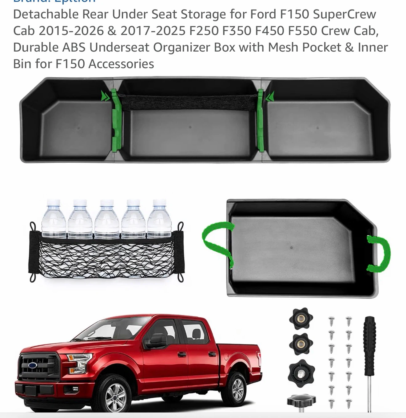 Under Seat Storage Organizer for Ford F150 SuperCrew Cab