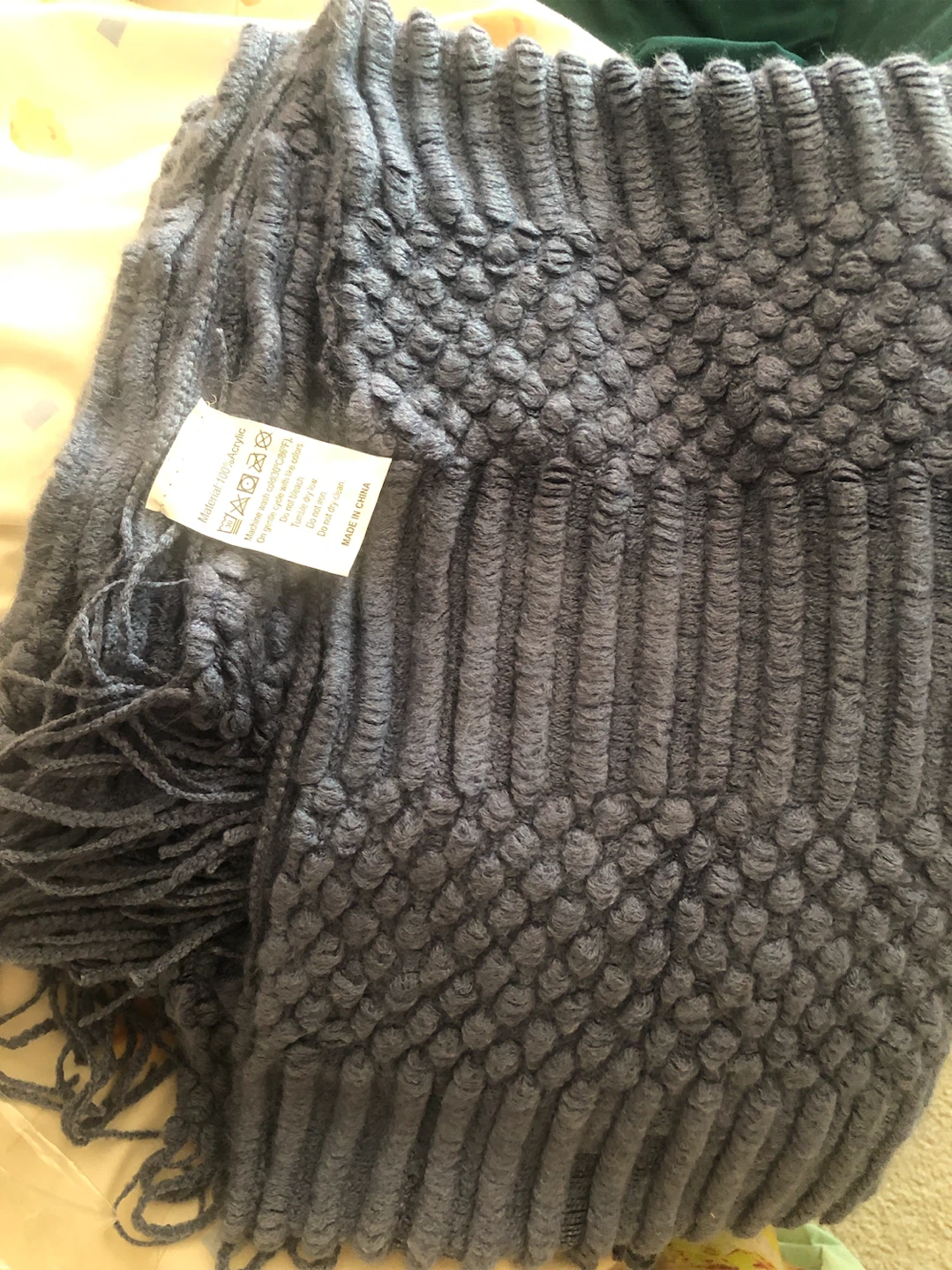 60x52 Dark Grey Textured Throw Blanket - photo 5