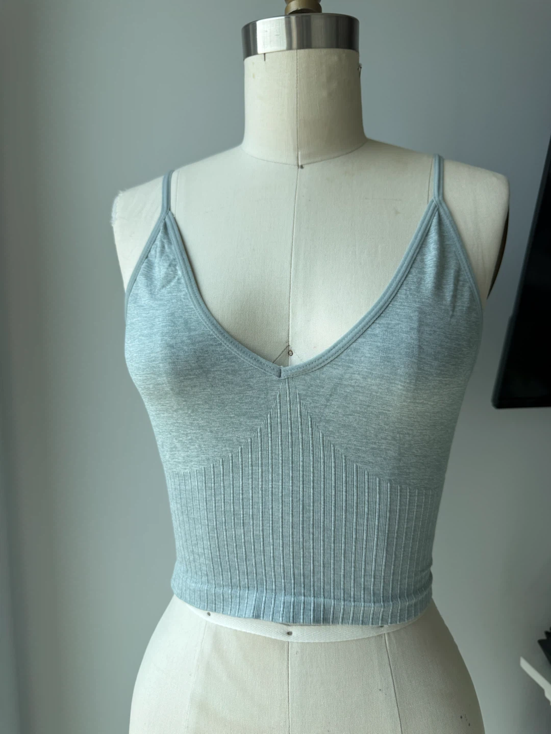 Joe Fresh Light Blue Ribbed Cropped Camisole - S/P