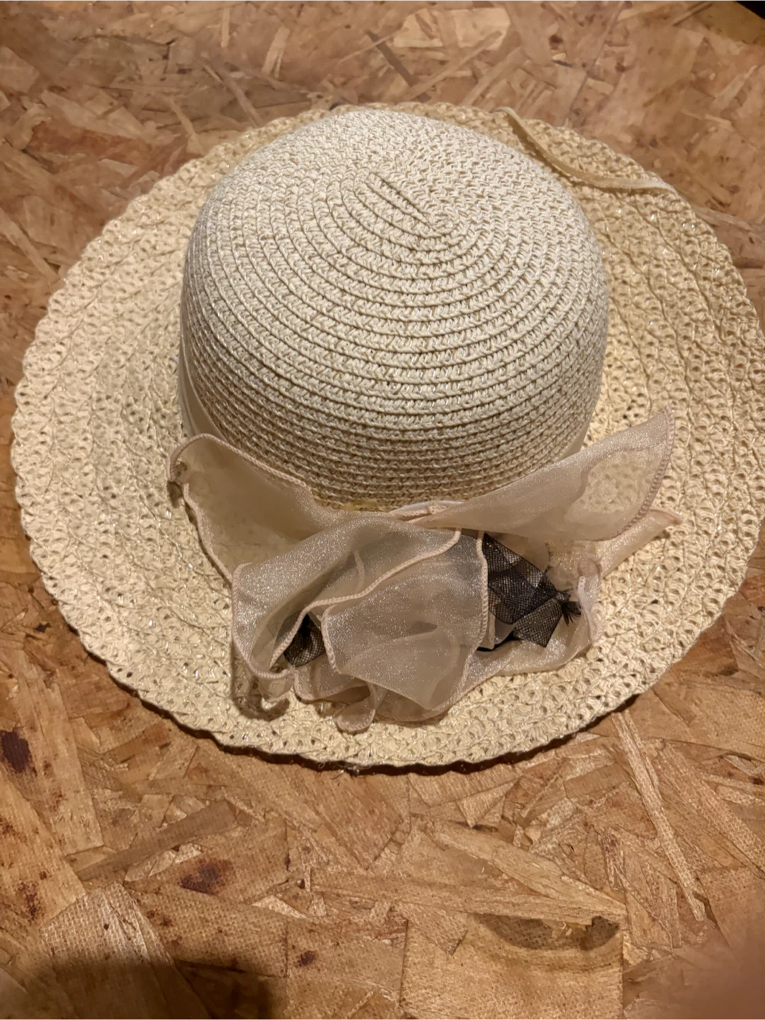 Free summer Straw Hat with Flower Accent