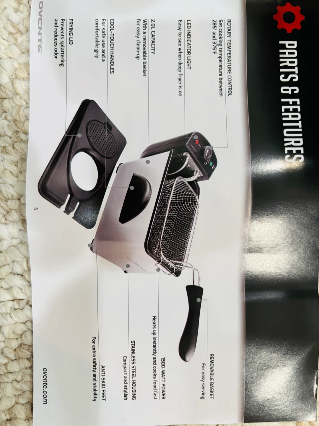 Ovente 2.0L Deep Fryer