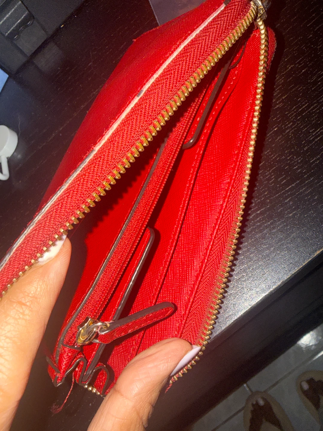 Michael Kors Red Leather Zip Around Wallet - photo 3