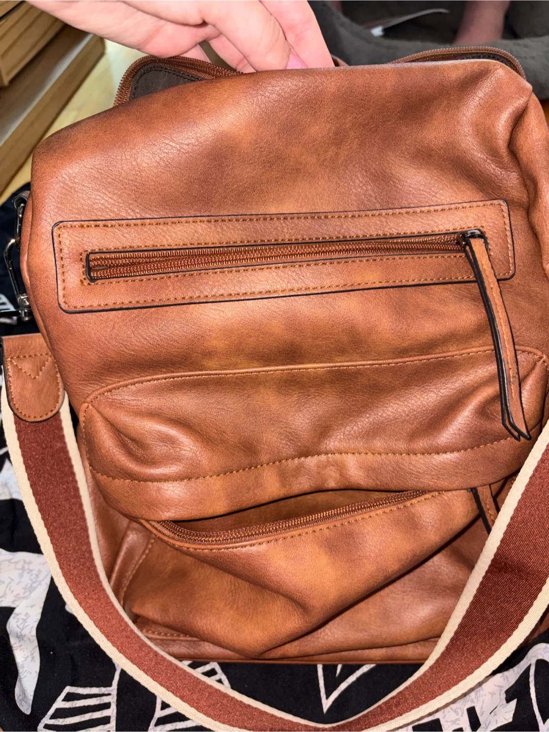 Brown Faux Leather Backpack - photo 3