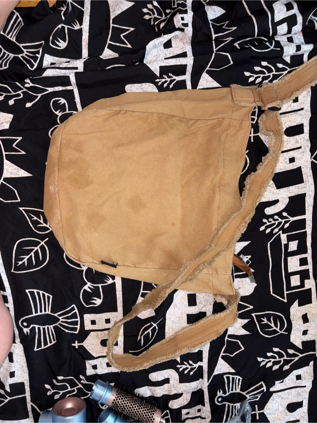 Tan Canvas Shoulder Bag