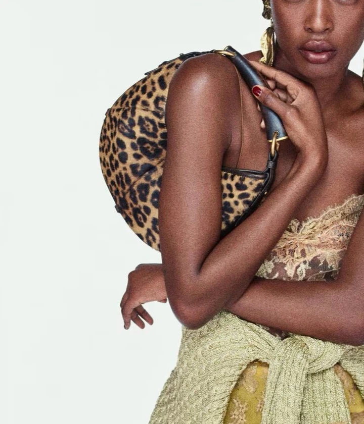 Leopard Print Calf Hair Hobo Bag