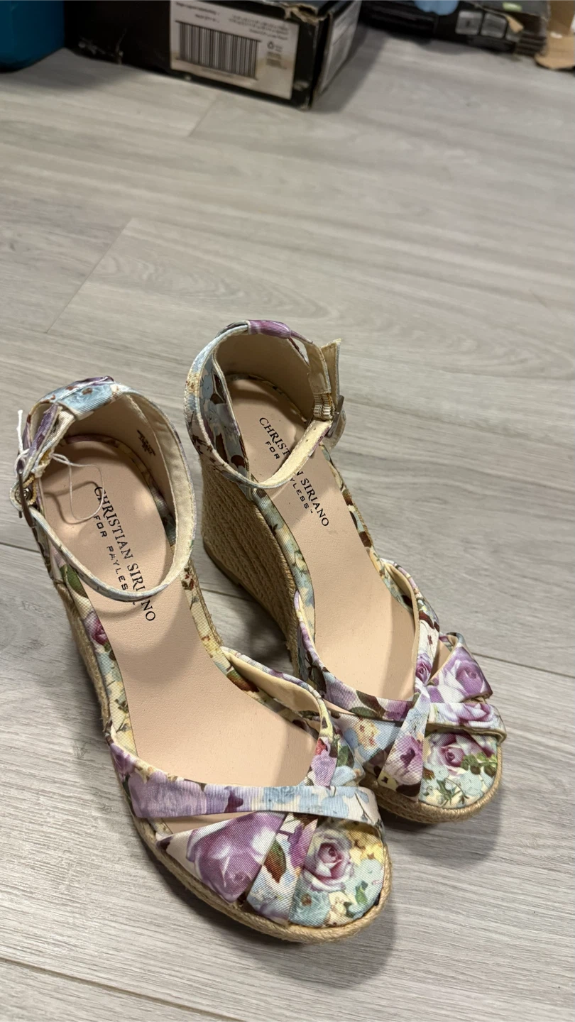 Christian Siriano Floral Wedge Espadrille Sandals - photo 3