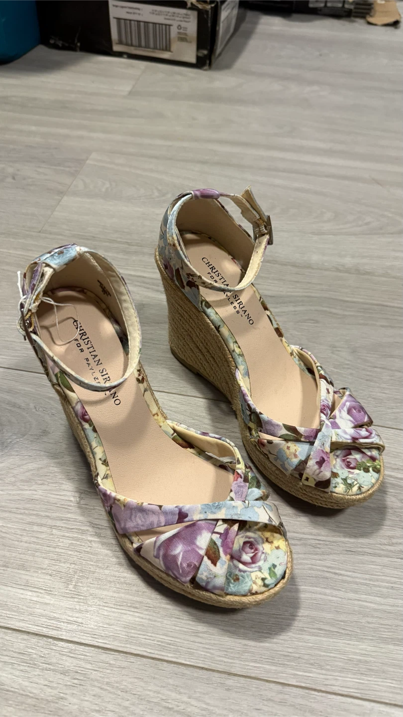 Christian Siriano Floral Wedge Espadrille Sandals - photo 5
