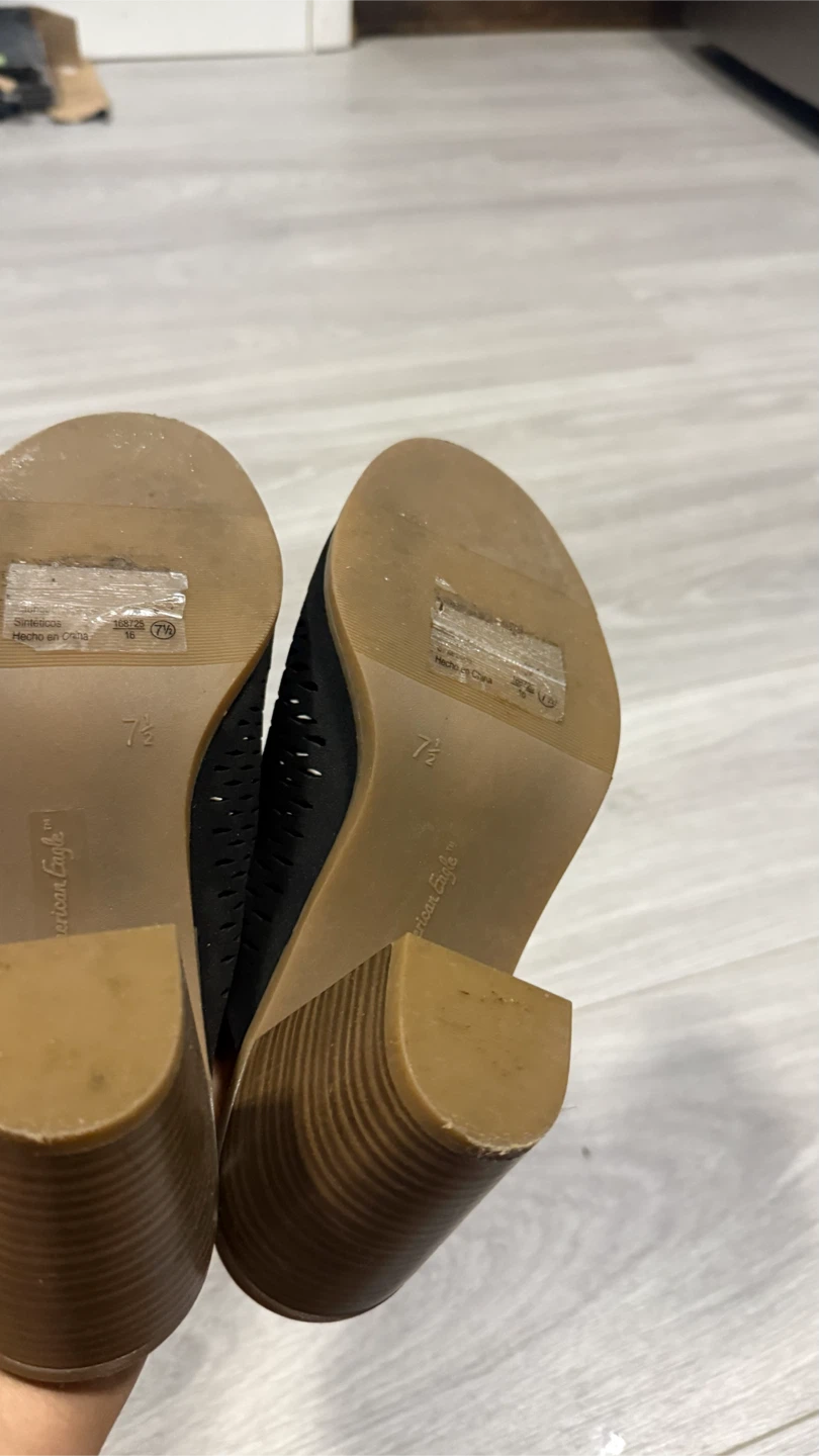 American Eagle Black Mule Heels Size 7.5 - photo 2