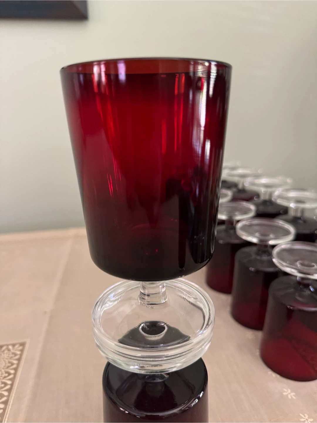Set of 12 Ruby Red Wine Glasses - photo 3
