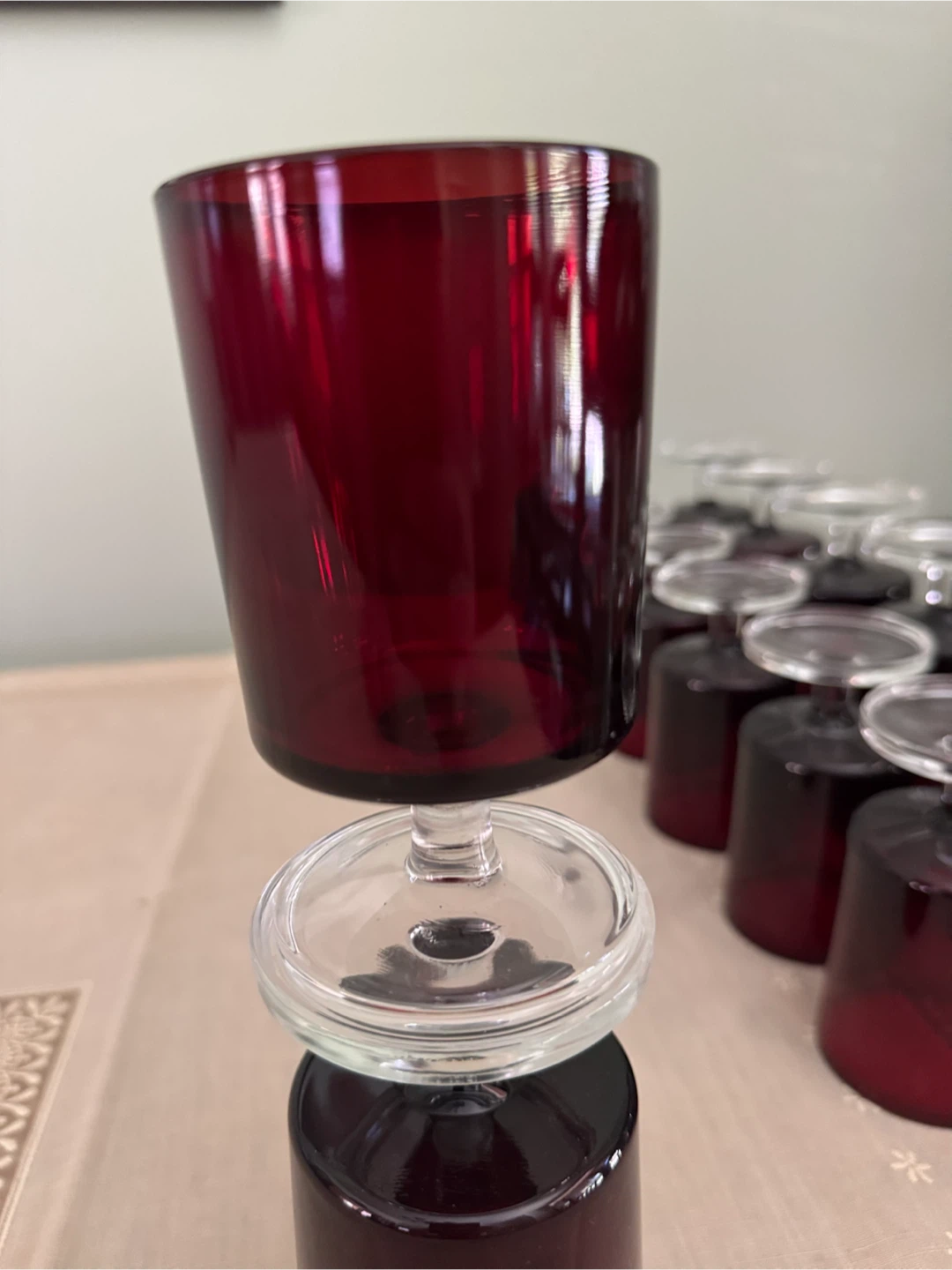 Set of 12 Ruby Red Wine Glasses - photo 4