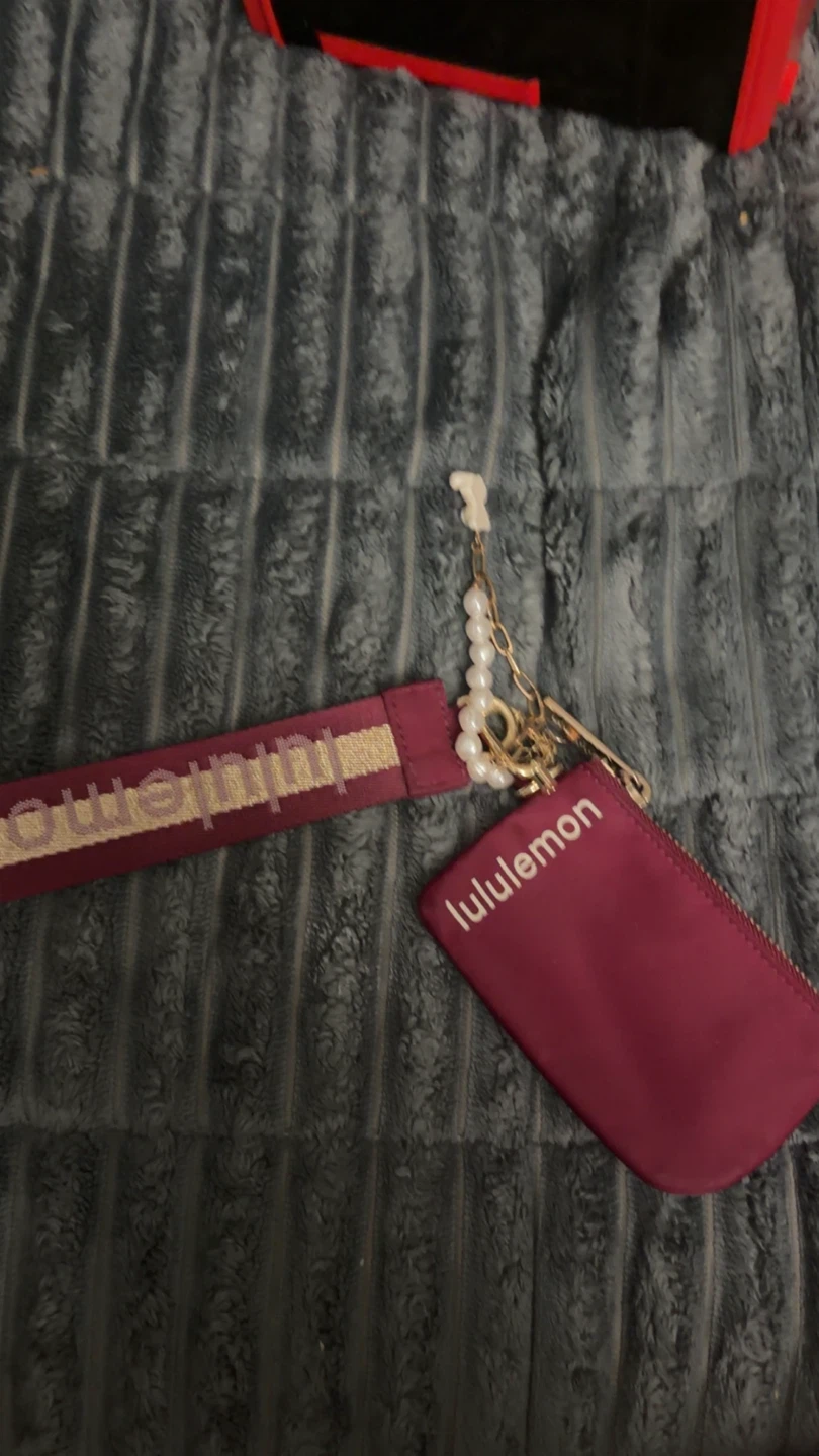 Lululemon Card Holder with Wrist Strap and Keychain Charm