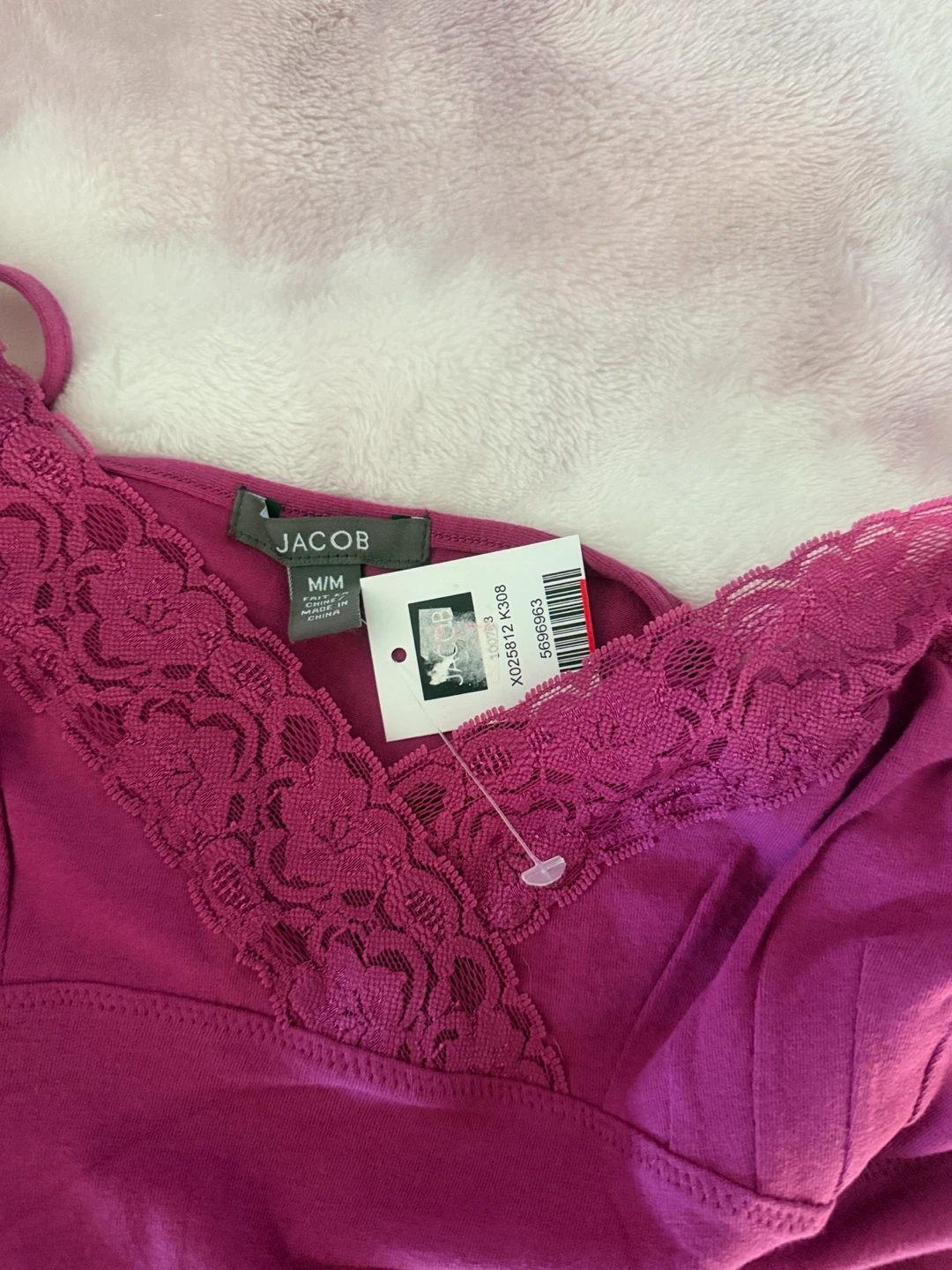 JACOB magenta Lace Trim Cami Top - M/M - photo 2